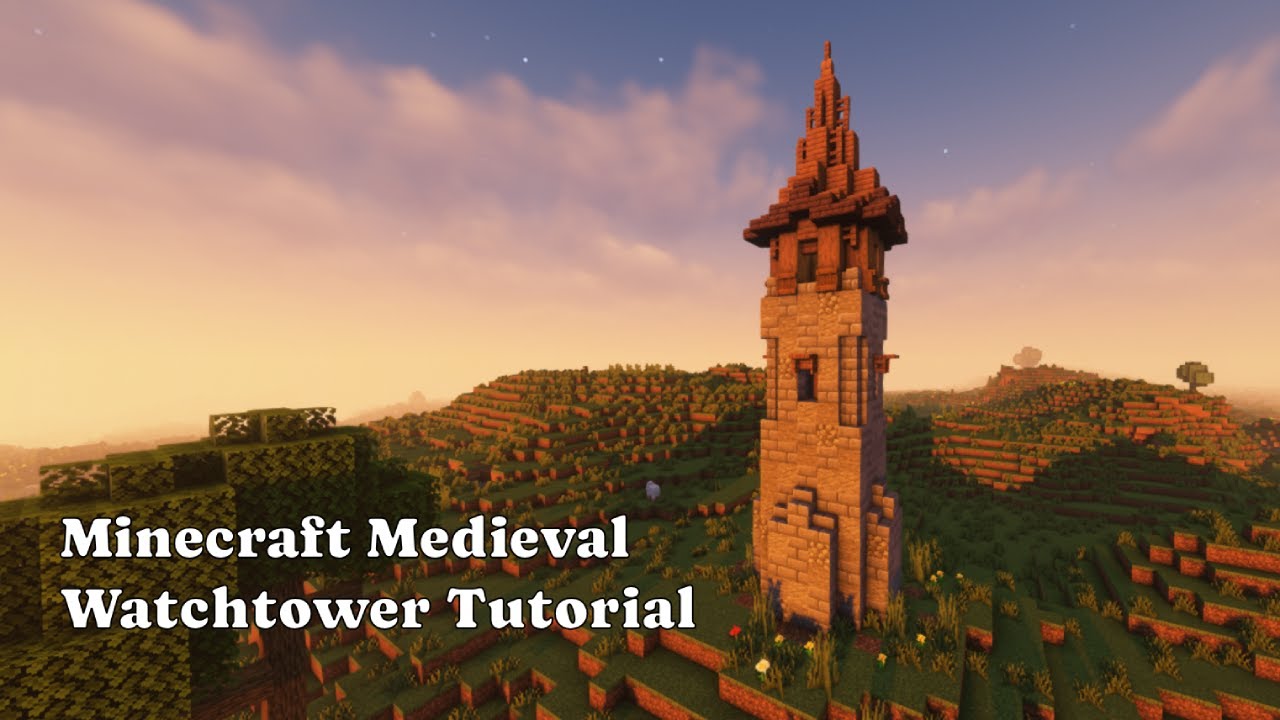 How to build a Medieval Watch Tower | Minecraft Tutorial - YouTube