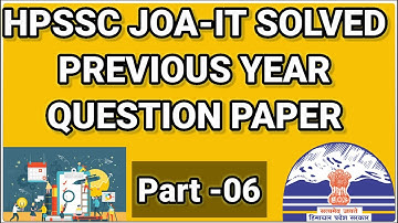 HPSSC JOA-IT PREVIOUS YEAR SAMPLE PAPERS (SOLVED) || PART-06 Questions 135-170 #himachaljobs