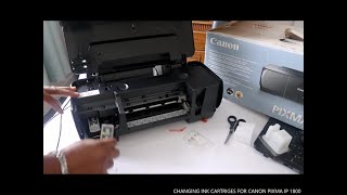 CHANGING CARTRIGES FOR PIXMA IP 1800 - YouTube