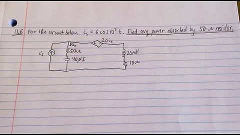 11.6 Sadiku:  Find average power absorbed by 50 ohm resistor (english tutorial)