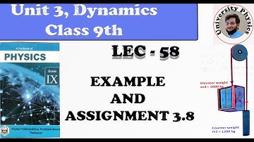 Example and assignment 3.8 class 9 physics kpk textbook board | Extension exercise 3.3