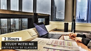 2 HOUR STUDY WITH ME at the LIBRARY | University of Glasgow | Background noise, no breaks, real-time