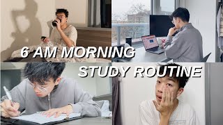 6 AM MORNING STUDY ROUTINE: how to WAKE UP EARLIER and BE PRODUCTIVE *habits to create a schedule*