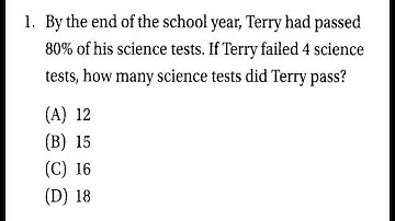 SAT Prep Problem Solving & Data Analysis 4-1 Working with Percent Q1