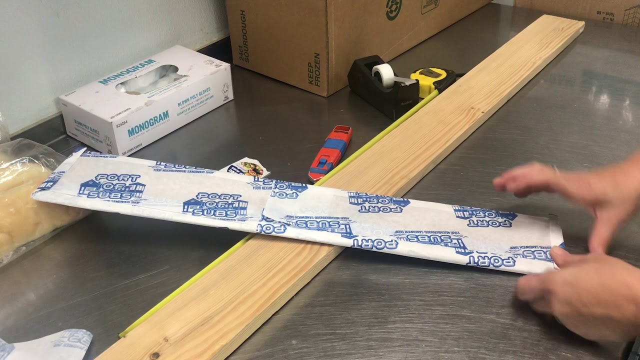 Wrapping Sub Box Wrapping 2-Foot Boards for Sub Sandwiches - YouTube