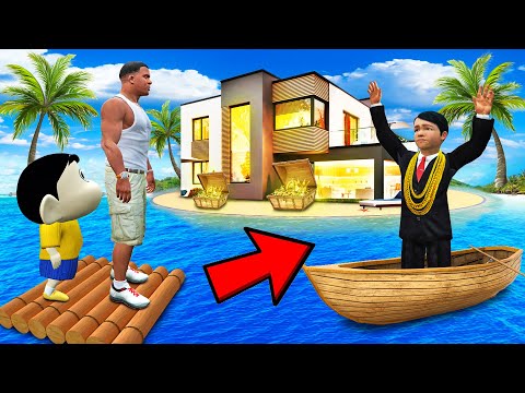 SHINCHAN AND FRANKLIN VISITED RICH BUNTY'S ISLAND MANSION GTA 5