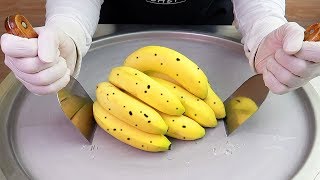 banana ice cream rolls street food - ايس كريم رول موز