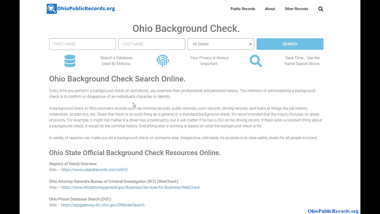Ohio Background Check Search Online. YouTube