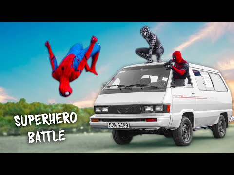 Superheros vs Supercar | Spiderman, Venom and Deadpool Go To City