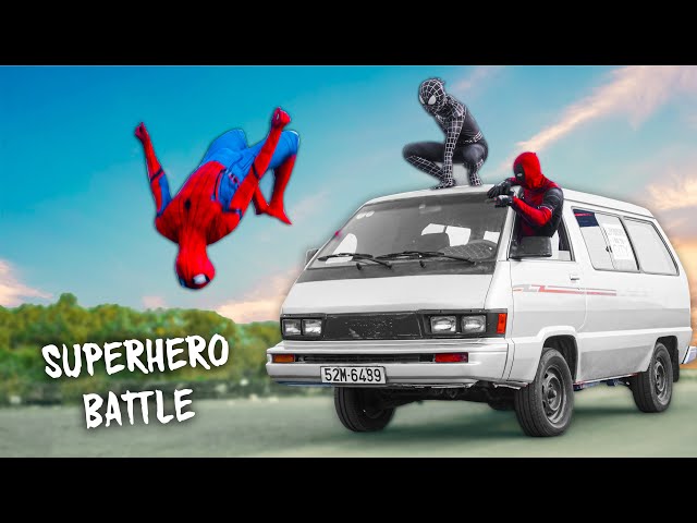 Superheros vs Supercar | Spiderman, Venom and Deadpool Go To City class=