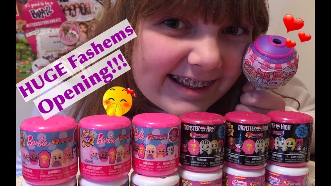 HUGE Fashems Squishy Surprise Toys Opening! Series 2 Barbie & Monster High,  Shimmer and Shine & More 