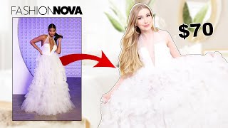 TRYING ON FASHIONNOVA WEDDING DRESSES!! *hits & misses*