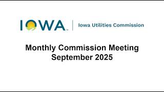 Monthly Commission Meeting - September 2025