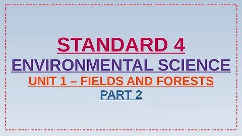 STD 4...EVS...UNIT 1...FIELDS & FORESTS ( PART - 2 ) ADAPTATIONS