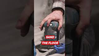 How I Prepared &amp; Installed The Flooring in My Sprinter Van Conversion #Shorts