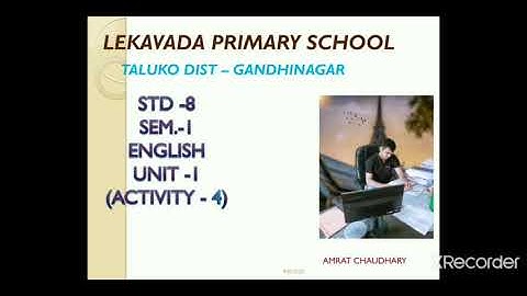 English std 8 sem-1 unit 1 ( Activity 4)