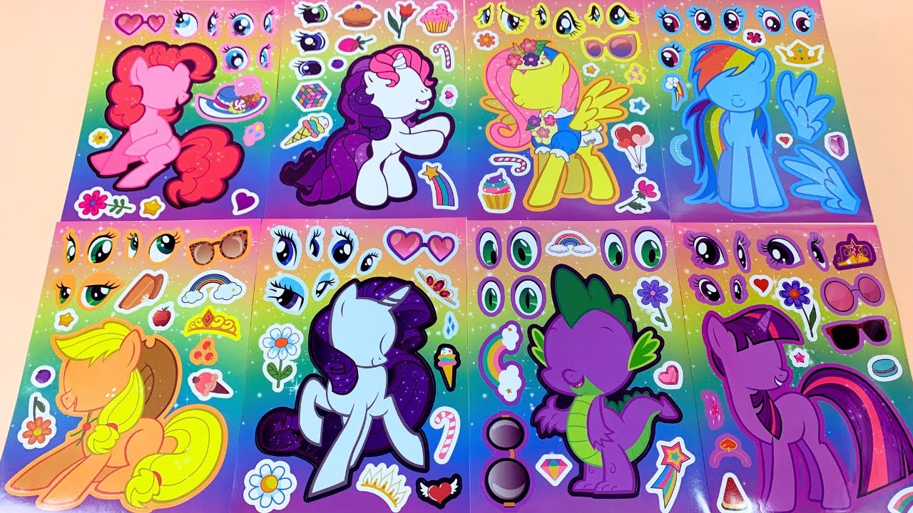 My Little Pony Satisfying with Sticker Book Dress Up Twilight Sparkle,Fluttershy,Pinkie Pie,Rainbow