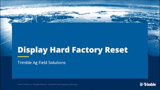 How to Complete a Hard Factory Reset on Trimble Displays screenshot 4