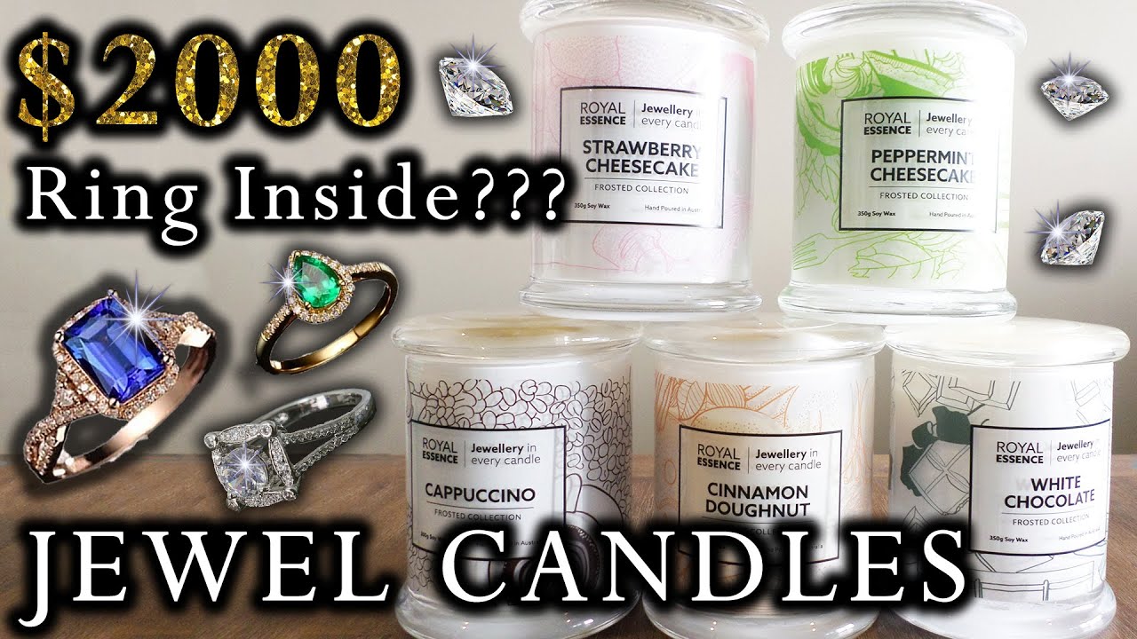 Jewellery candle soy wax candle with a Jewellery  inside 