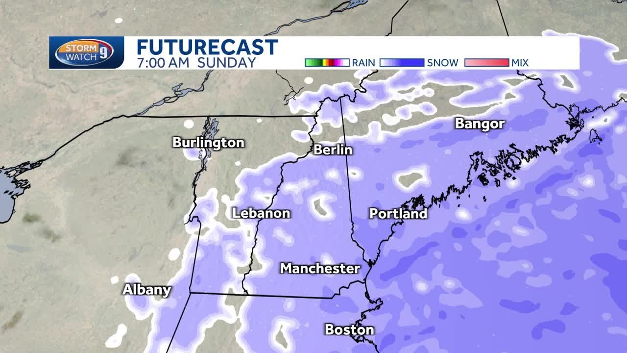 New Hampshire hourly weather: When will the snow end? - YouTube