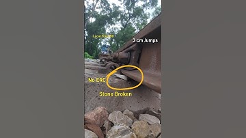 Stone broken, rail line jumps, no erc clip. #railway #shorts #train #india