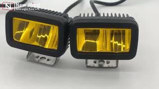 Car Light System Amber Lens 32W LED Work Light Bars Headlights Fog Lamp Laser Work Auxiliary Light