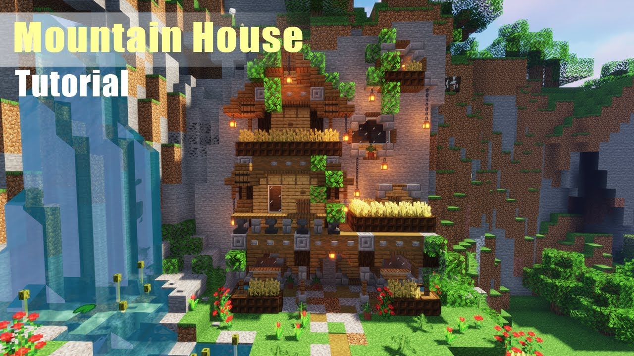 House in the mountain. #minecraft #minecraftbuilding #minecrafttuto, mountain house minecraft