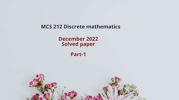 MCS-212 Decmber 2022 paper solved