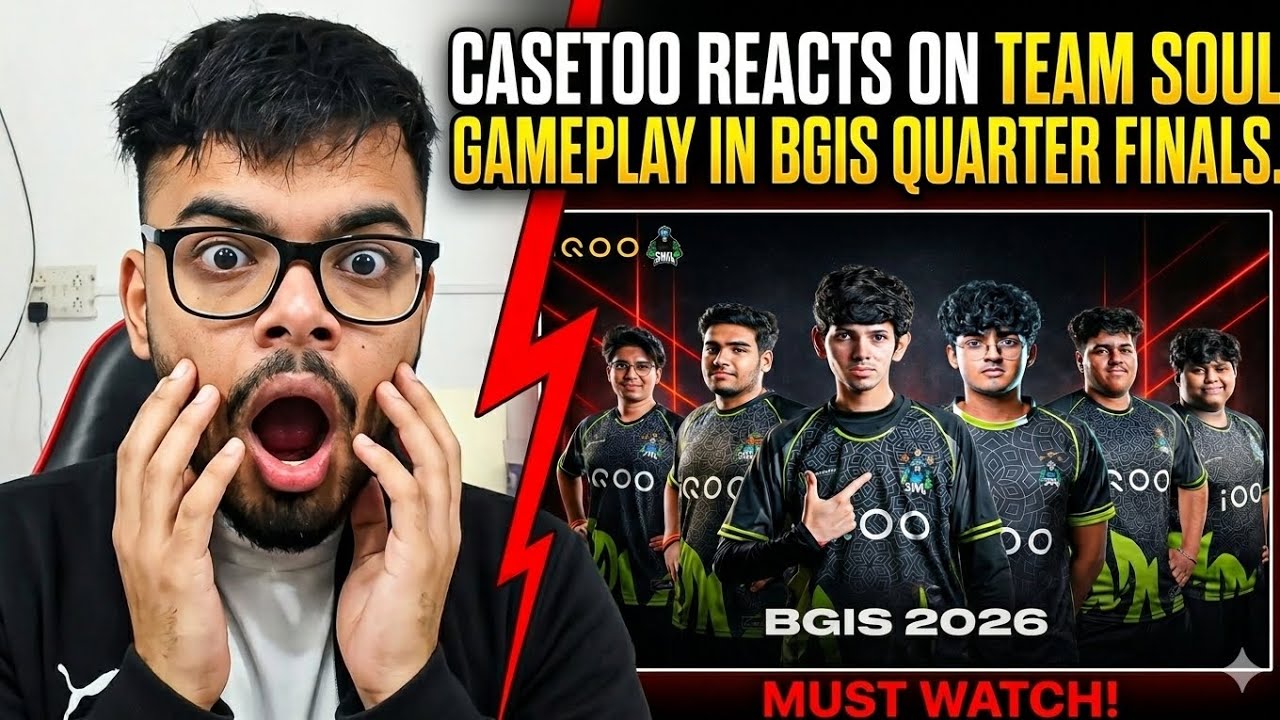 @casetooop REACTS ON TEAM SOUL IN BGIS QUARTER FINALS 🔥#casetoo #bgmi # ...