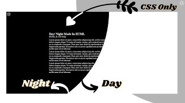 Day and Night Mode | Using HTML and CSS Only