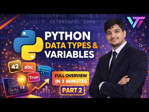 Learn Python Data Types & Variables in 2 Minutes 🚀 (Beginner to Pro)  #python #tech #viral #trending