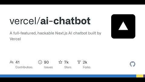 GitHub - vercel/ai-chatbot: A full-featured, hackable Next.js AI chatbot built by Vercel