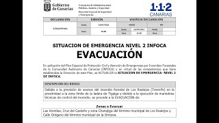 Evacuaciones en los Realejos y La Orotava por incendio forestal