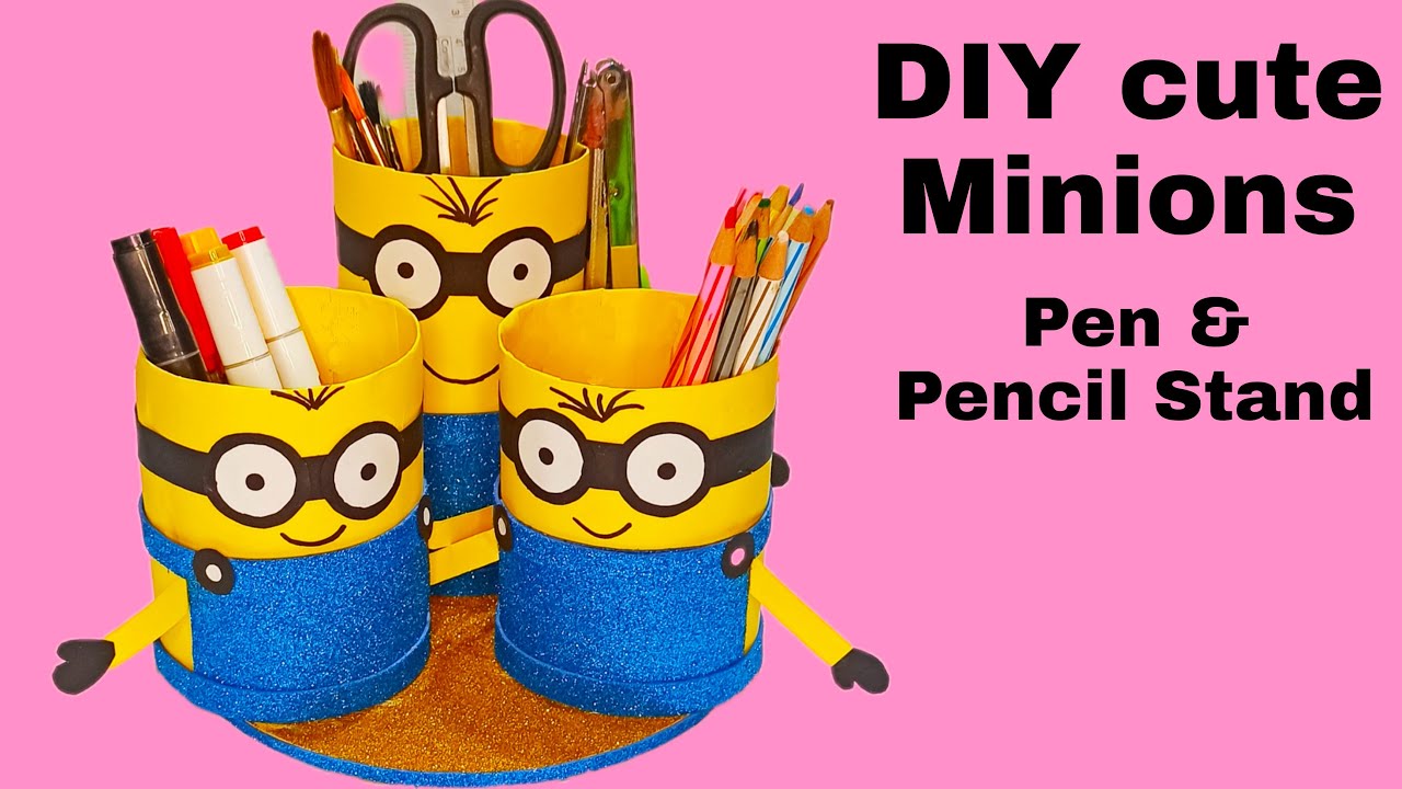 DIY Cute Minion Stationery Organizer From Plastic Bottle How To Make