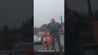 Cop tries to kick fisherman out of a public waterway.