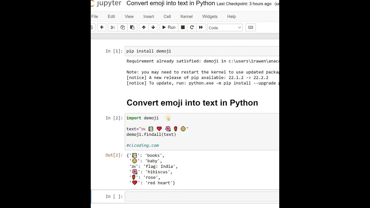 Day 79 : Convert emoji into text in Python - YouTube