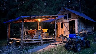 Life in a Log Cabin in the Siberian Forest. How to make DIY AXE. Railing for Gazebo