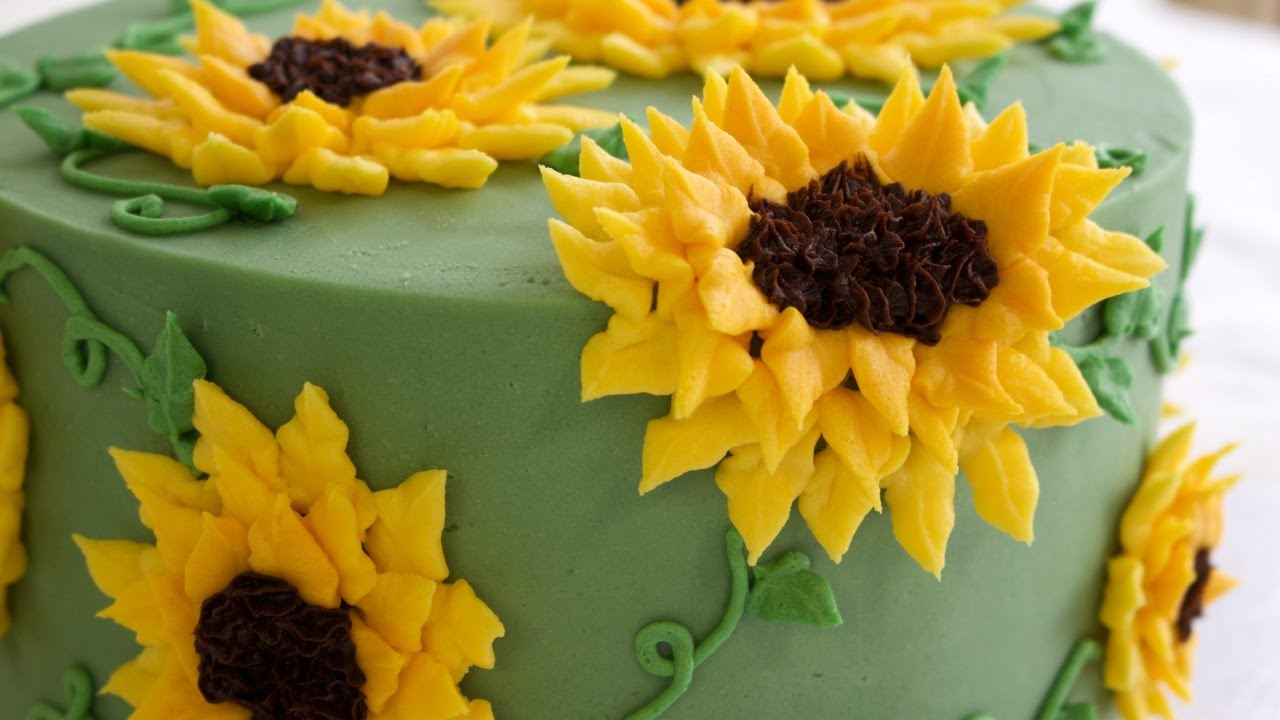 Gorgeous Buttercream Sunflower Cake Decorating Tutorial - CAKE ...