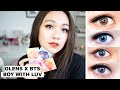 TRYING NEW BTS CONTACT LENSES ! OLENS BTS BOY WITH LUV CONTACT LENSES REVIEW & CLOSE UP