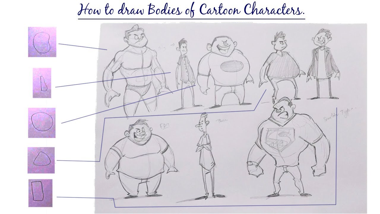 how to draw caricatures body