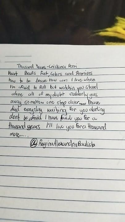 Thousand Years By:Cristina Perri #music #lyrics
