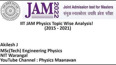 Topic Wise Analysis for IIT JAM Physics and Strategy in Tamil | IIT JAM | Tamil | Physics Maanavan
