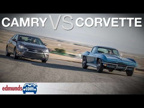 '66-corvette-vs-toyota-camry-|-classic-american-sports-car-against-a-modern-midsize-sedan