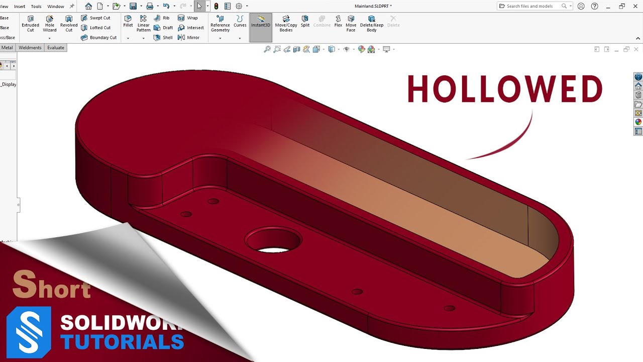 How To Hollow A Part In Solidworks