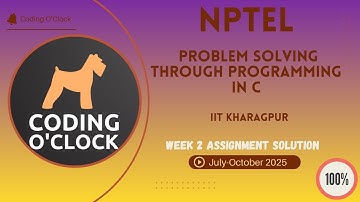 NPTEL Problem Solving through Programming in C Week 2 QUIZ Solution July-October 2025 IIT Kharagpur
