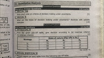 Bbsfirstyear statistics old is gold 2 mark question and solution of Quantitative Analysis.