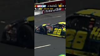 Ricky Rudd gets tagged by Rusty Wallace, crashes out of the lead in the 2002 Pontiac Excitement 400