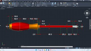 AutoCAD 3D, Screwdriver, how to drawing Screwdriver