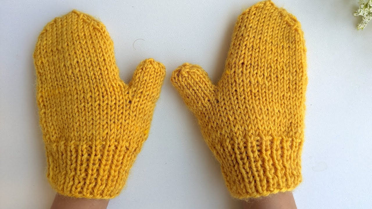 Flat Knit Kids Mittens