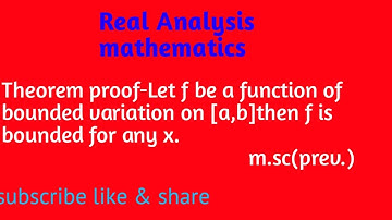 Real analysis Theorem proof-Let f be a function of bounded variation on [a,b] then f is bounded.